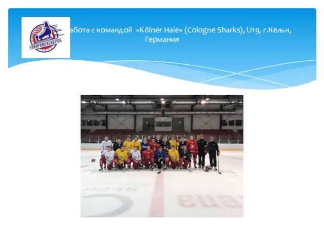 Работа с командой «Kölner Haie» (Cologne Sharks), U19, г.Кельн, Германия
