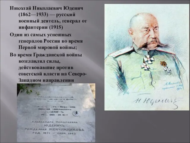 Николай Николаевич Юденич (1862—1933) — русский военный деятель, генерал от инфантерии (1915) Один