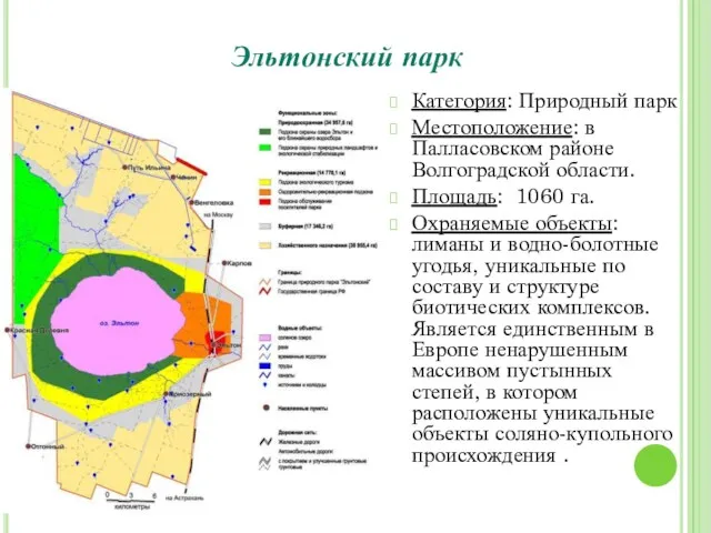 Эльтонский парк Категория: Природный парк Местоположение: в Палласовском районе Волгоградской