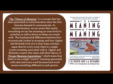 The “Theory of Meaning” is a concept that has been