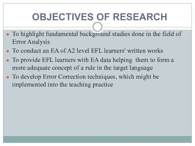 To highlight fundamental background studies done in the field of