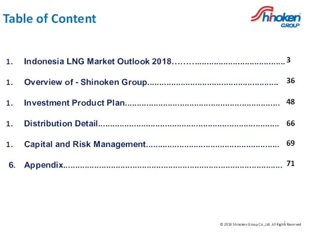 Table of Content Indonesia LNG Market Outlook 2018………..................................... Overview of