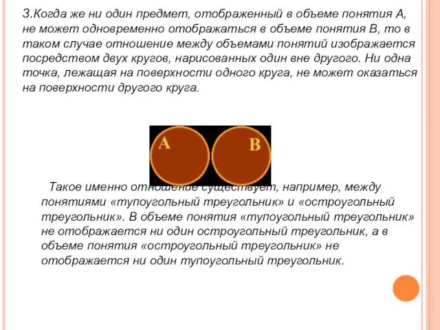 3.Когда же ни один предмет, отображенный в объеме понятия A,