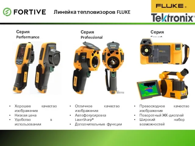 Линейка тепловизоров FLUKE Серия Performance Серия Professional Серия Expert Хорошее