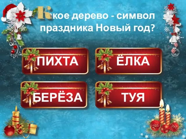 ПИХТА ЁЛКА БЕРЁЗА ТУЯ акое дерево - символ праздника Новый год?