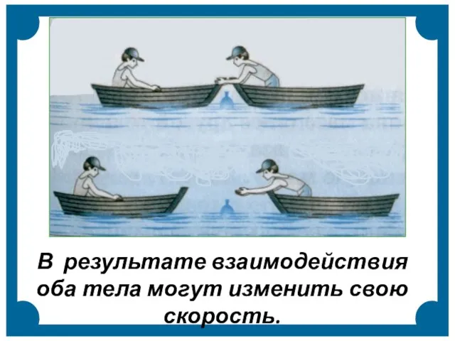 В результате взаимодействия оба тела могут изменить свою скорость.