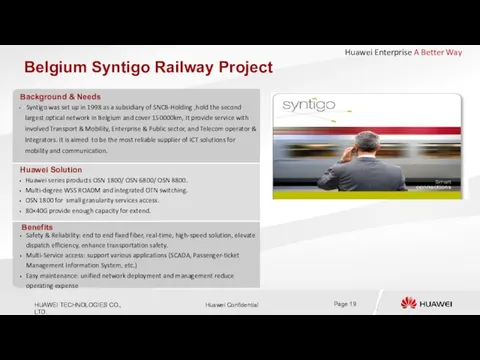 Belgium Syntigo Railway Project Benefits Huawei Solution Background & Needs