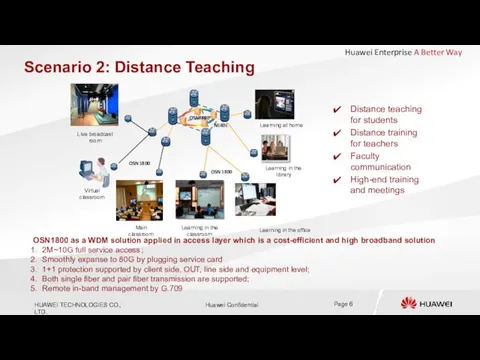 Scenario 2: Distance Teaching Distance teaching for students Distance training