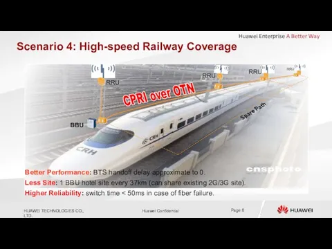 Scenario 4: High-speed Railway Coverage Better Performance: BTS handoff delay