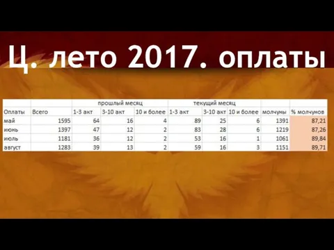 Ц. лето 2017. оплаты