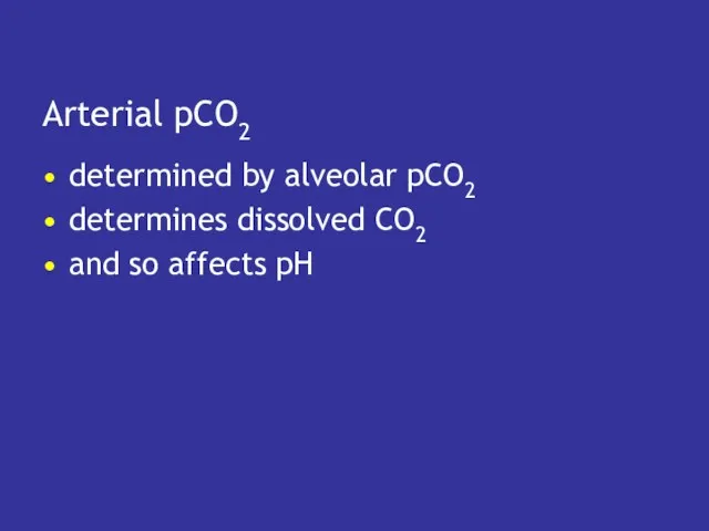 Arterial pCO2 determined by alveolar pCO2 determines dissolved CO2 and so affects pH