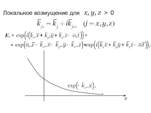 Локальное возмущение для x, y, z > 0 x