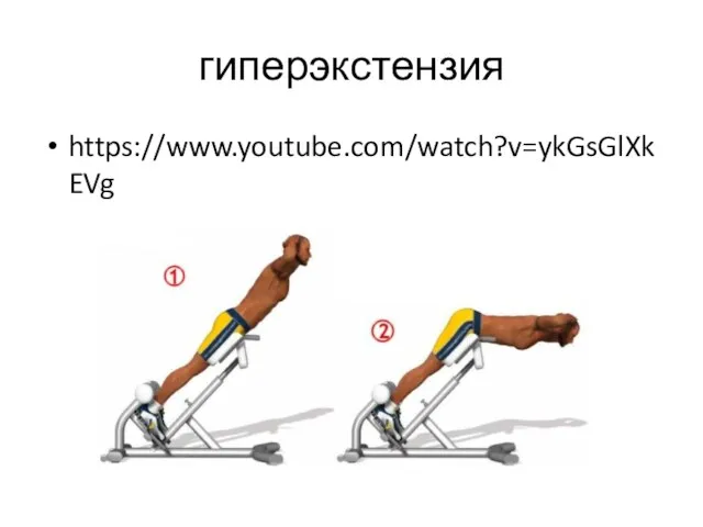 гиперэкстензия https://www.youtube.com/watch?v=ykGsGlXkEVg