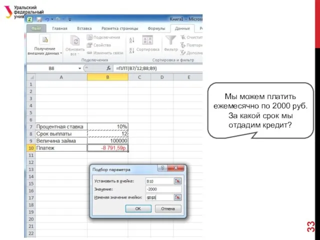 Мы можем платить ежемесячно по 2000 руб. За какой срок мы отдадим кредит?