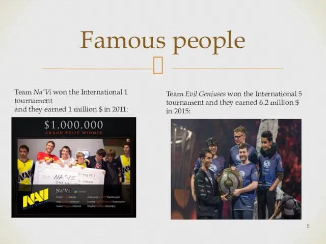 Famous people Team Na’Vi won the International 1 tournament and