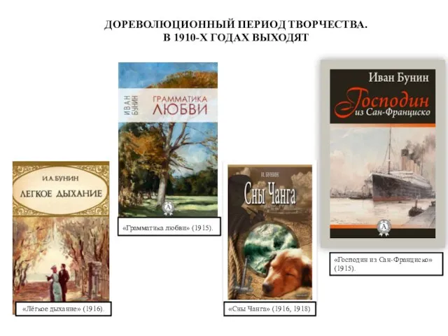 ДОРЕВОЛЮЦИОННЫЙ ПЕРИОД ТВОРЧЕСТВА. В 1910-Х ГОДАХ ВЫХОДЯТ «Господин из Сан-Франциско»