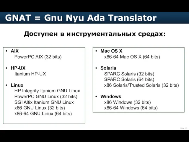 GNAT = Gnu Nyu Ada Translator AIX PowerPC AIX (32