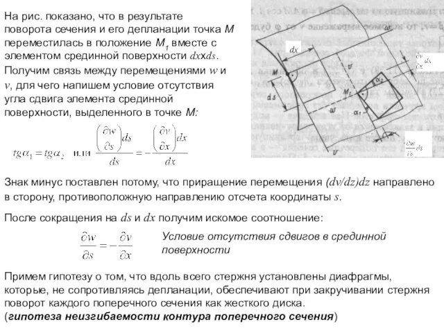 На рис. показано, что в результате поворота сечения и его