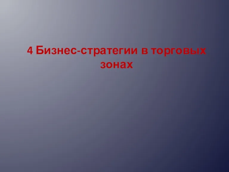 4 Бизнес-стратегии в торговых зонах