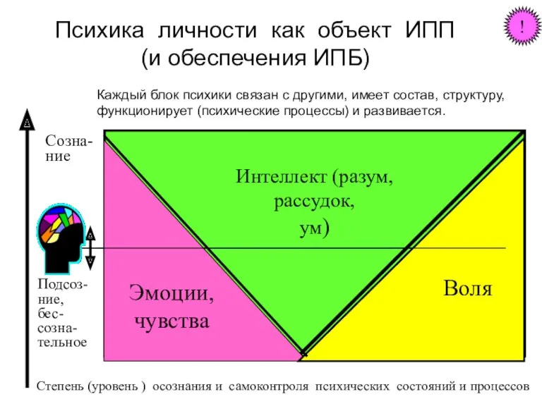 Психика личности как объект ИПП (и обеспечения ИПБ) Интеллект (разум,