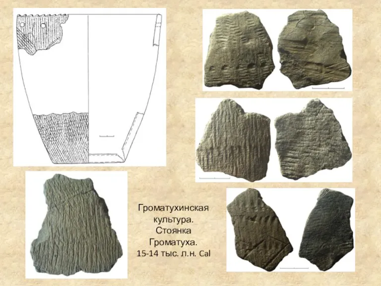 Громатухинская культура. Стоянка Громатуха. 15-14 тыс. л.н. Cal