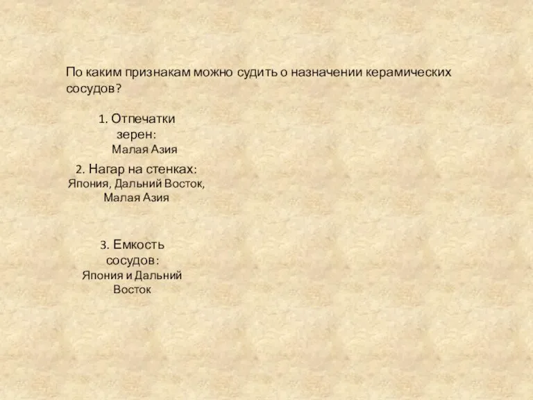 По каким признакам можно судить о назначении керамических сосудов? 1.