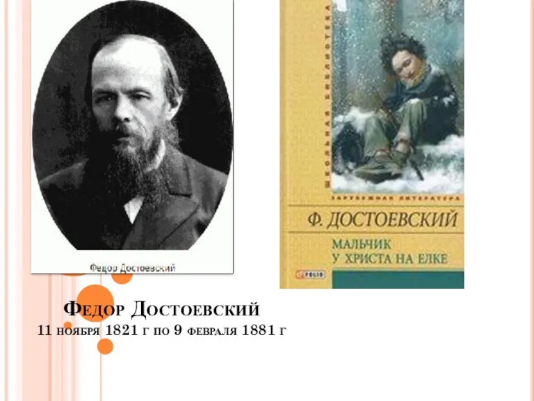 Федор Достоевский 11 ноября 1821 г по 9 февраля 1881 г