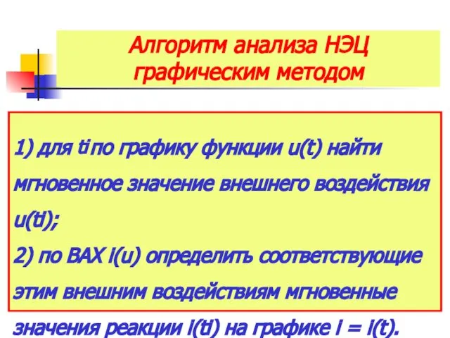 Алгоритм анализа НЭЦ графическим методом 1) для ti по графику