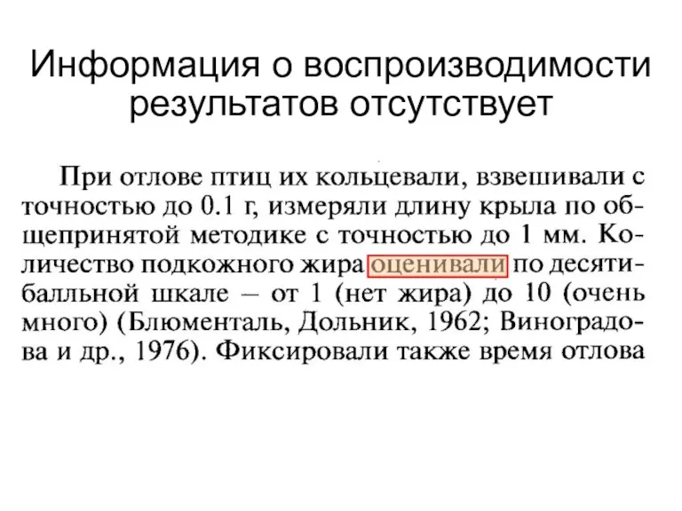 Информация о воспроизводимости результатов отсутствует