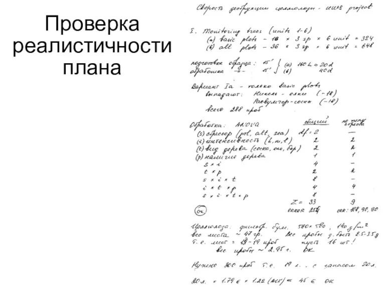 Проверка реалистичности плана