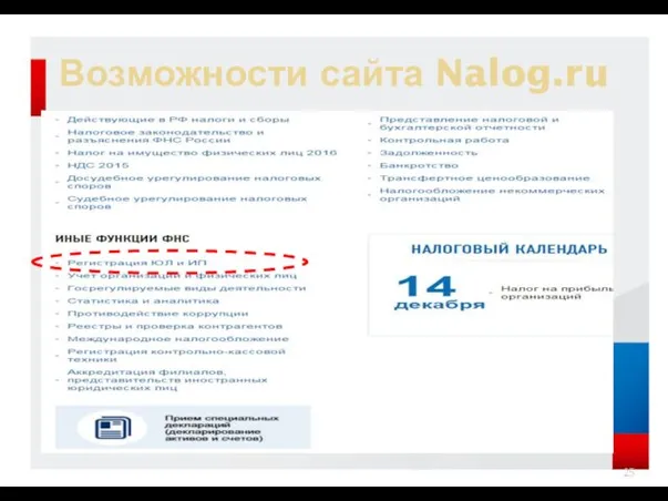 Возможности сайта Nalog.ru