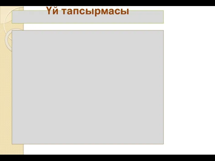 Үй тапсырмасы