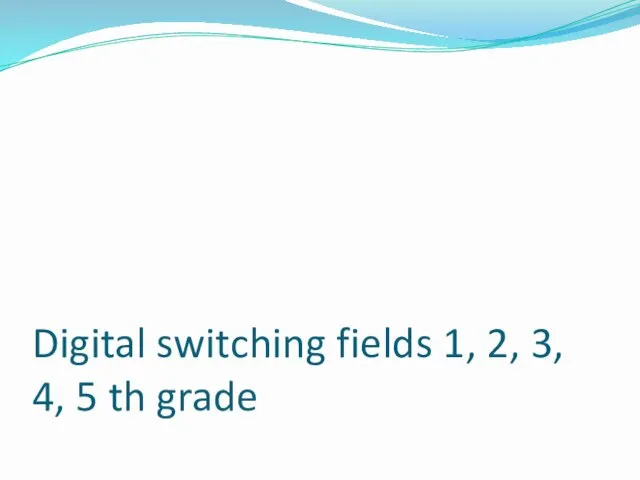 Digital switching fields 1, 2, 3, 4, 5 th grade