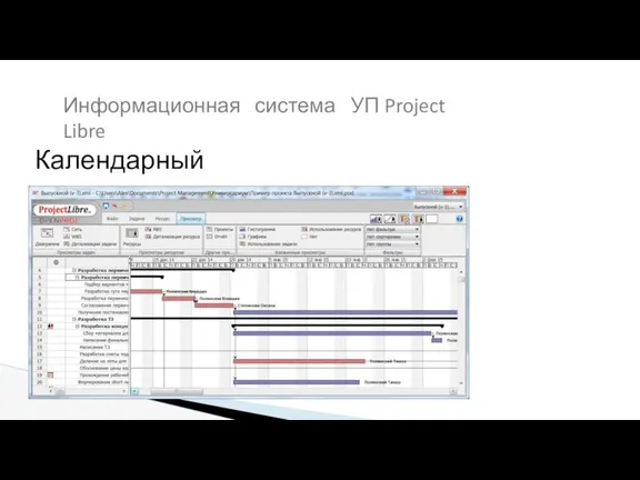 Календарный план Информационная система УП Project Libre