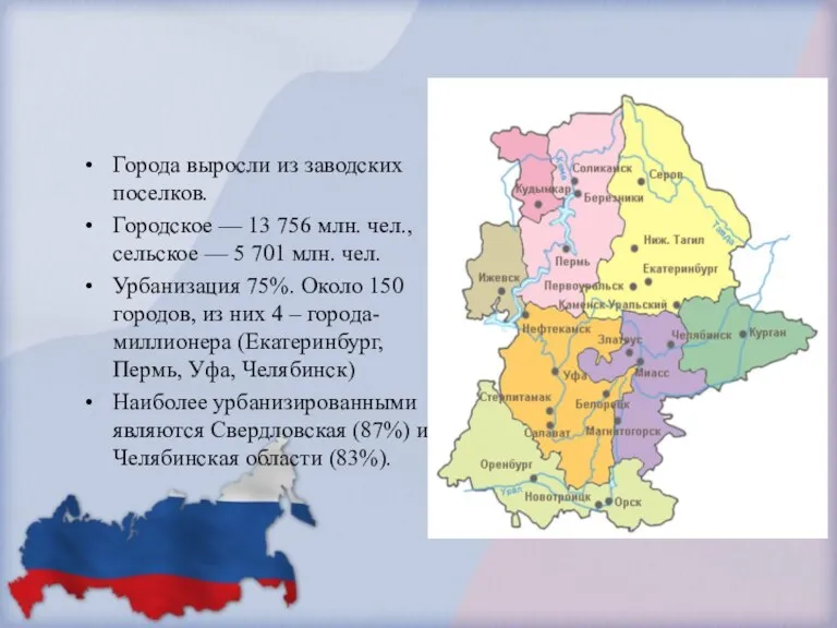 Города выросли из заводских поселков. Городское — 13 756 млн.