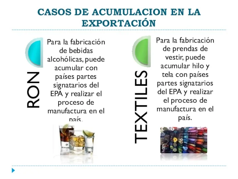 CASOS DE ACUMULACION EN LA EXPORTACIÓN