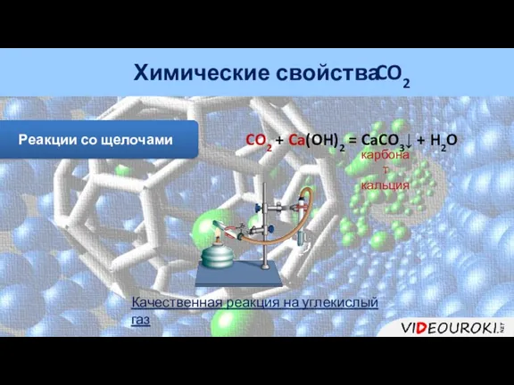 Химические свойства CO2 Реакции со щелочами CO2 + Ca(OH)2 =