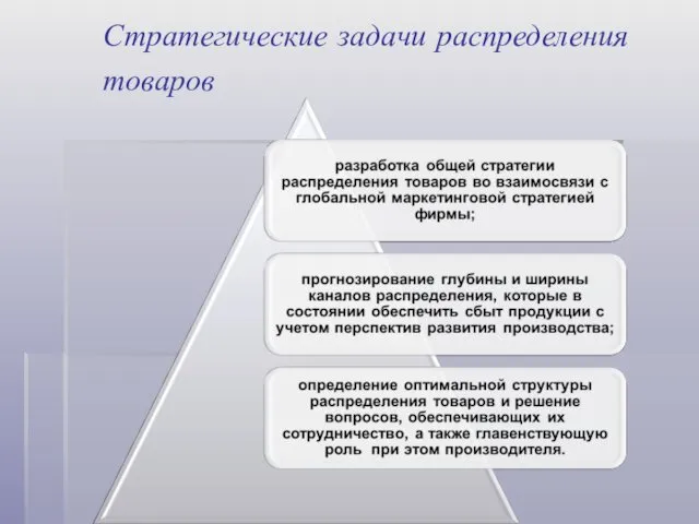 Стратегические задачи распределения товаров