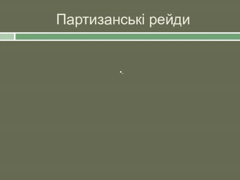 Партизанські рейди .