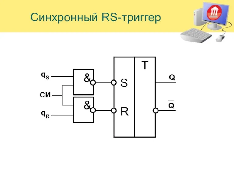 Синхронный RS-триггер S R T Q Q & & qS qR СИ