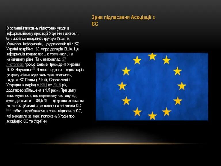 Зрив підписання Асоціації з ЄС В останній тиждень підготовки угоди