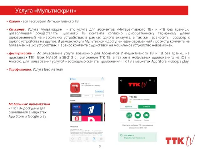 Охват - вся география Интерактивного ТВ Описание. Услуга Мультискрин -