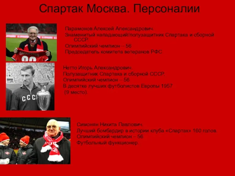 Спартак Москва. Персоналии Нетто Игорь Александрович. Полузащитник Спартака и сборной