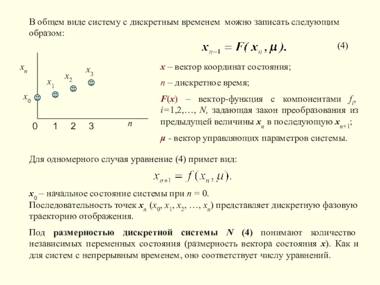 xn x0 n 0 1 2 x1 x2 x3 3 В общем виде