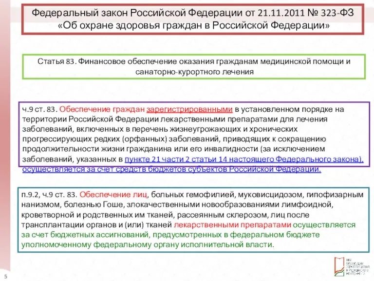 Федеральный закон Российской Федерации от 21.11.2011 № 323-ФЗ «Об охране