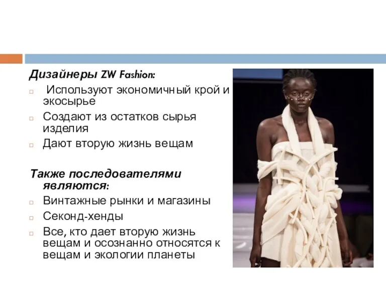 Дизайнеры ZW Fashion: Используют экономичный крой и экосырье Создают из