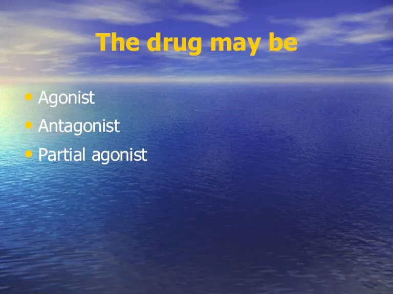 The drug may be Agonist Antagonist Partial agonist