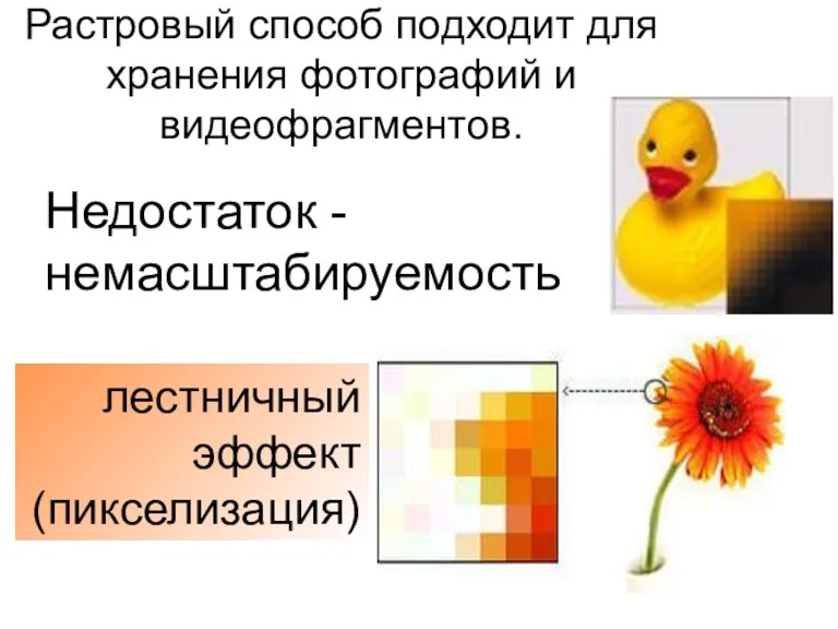 Растровый способ подходит для хранения фотографий и видеофрагментов.