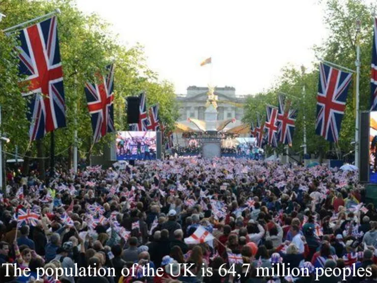The population of the UK is 64,7 million peoples