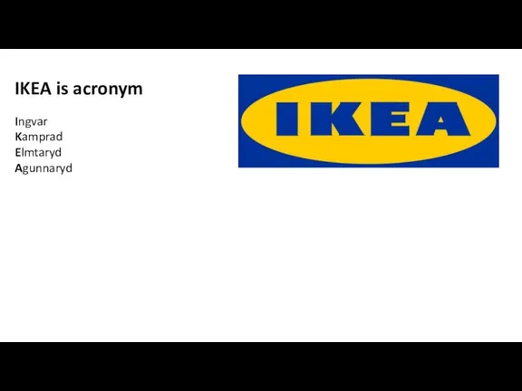 IKEA is acronym Ingvar Kamprad Elmtaryd Agunnaryd